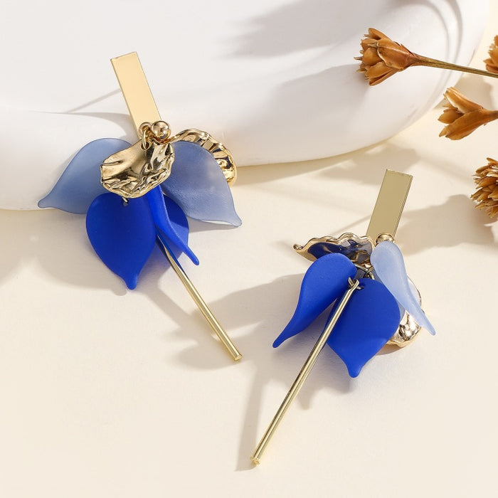 Wholesale Flower Tassel Zircon Earrings Copper Fashion Accessory MOQ≥2