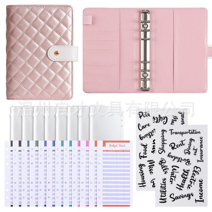 Wholesale Macaron Pu Leather Loose-Leaf Accounting Notebook Creative Cash Budget Financial Planning Notebook