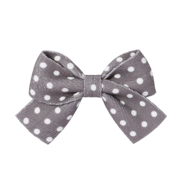 Wholesale Polyester Milk Pattern Fabric Bow Hairpin JDC-HC-Xiane016