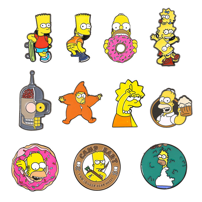 Wholesale Funny Family Cartoon Metal Brooch Pin Resale Gift Accessory