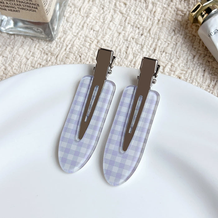 Wholesale Plastic Invisible Hair Clip Purple Floral Pattern for Everyday Styling Hair Accessory