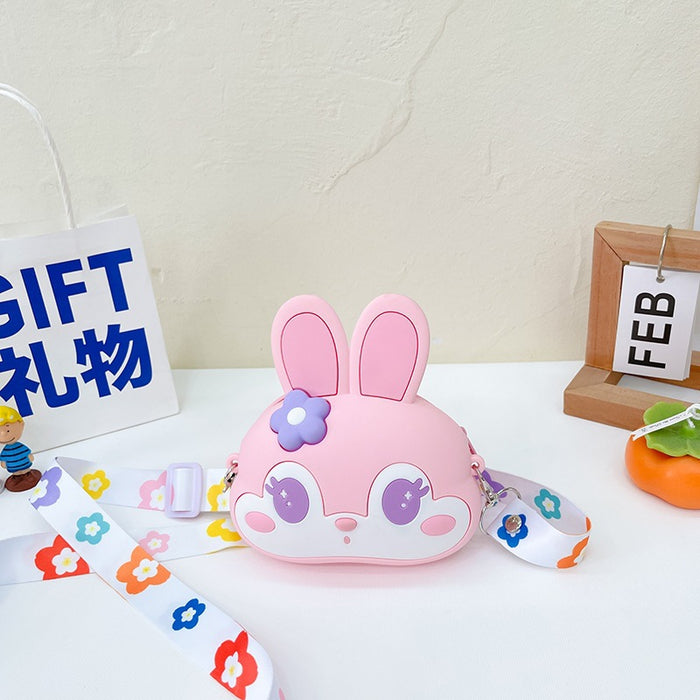 Wholesale children's bag female  cartoon silicone bag girl heart coin purse messenger bag daily storage bag