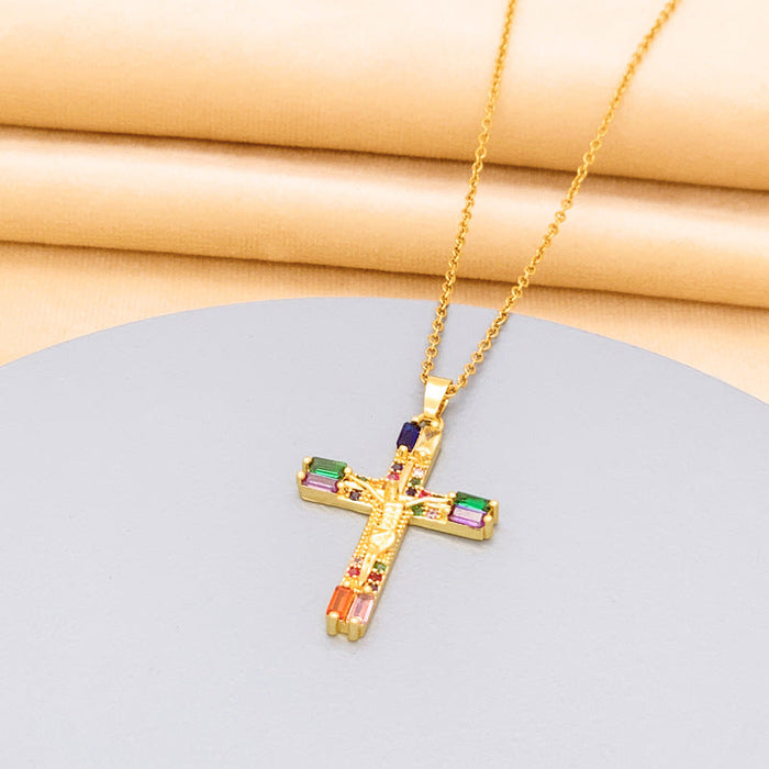 Wholesale Cross Necklace Titanium Steel JDC-NE-Mul001