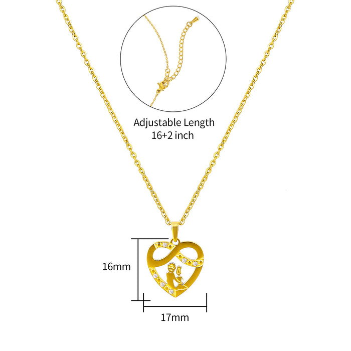 Wholesale Stainless Steel Gold-Plated Heart Necklace