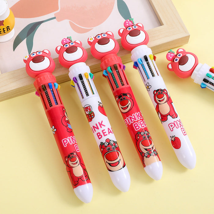 Wholesale Cartoon Doll Plastic 10 Colors Ballpoint Pen JDC-PN-KuBei009