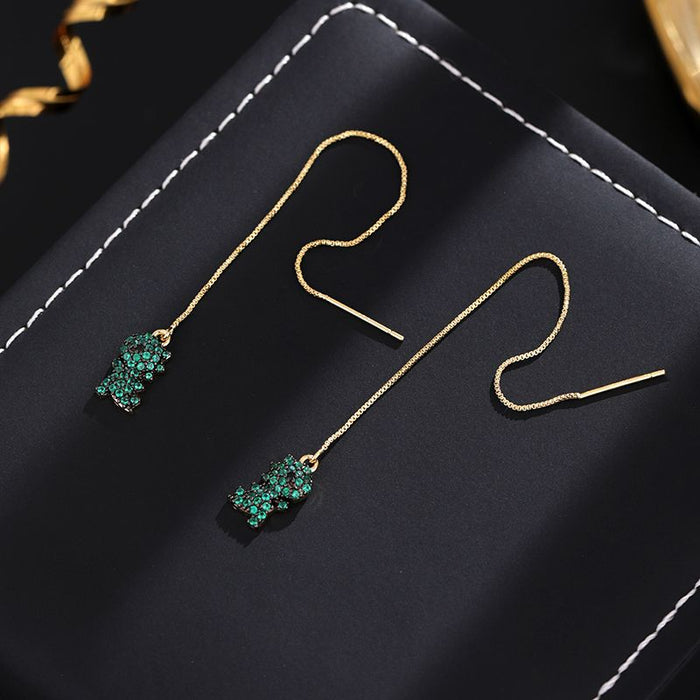 Wholesale  Gold Electroplated Cute Cartoon Ear Line  Earrings