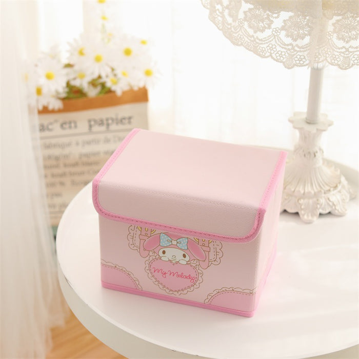 Wholesale Leather Cartoon Desktop Storage Box Foldable Flip Dustproof Cosmetic Case (S) JDC-CS-YC001