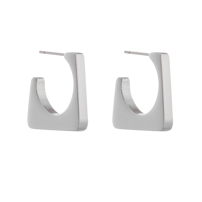 Wholesale  geometric niche design irregular titanium steel  temperament earrings