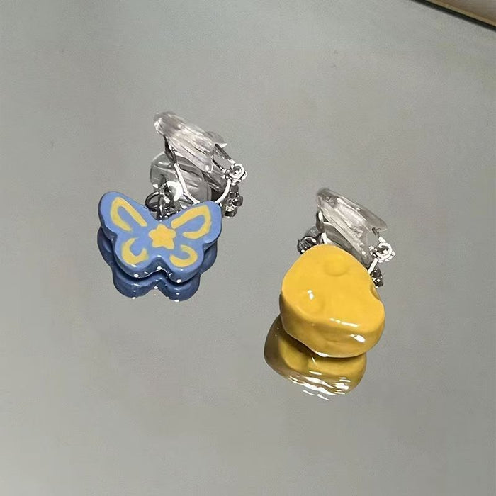 Wholesale Butterfly ear clip without ear hole, niche earring