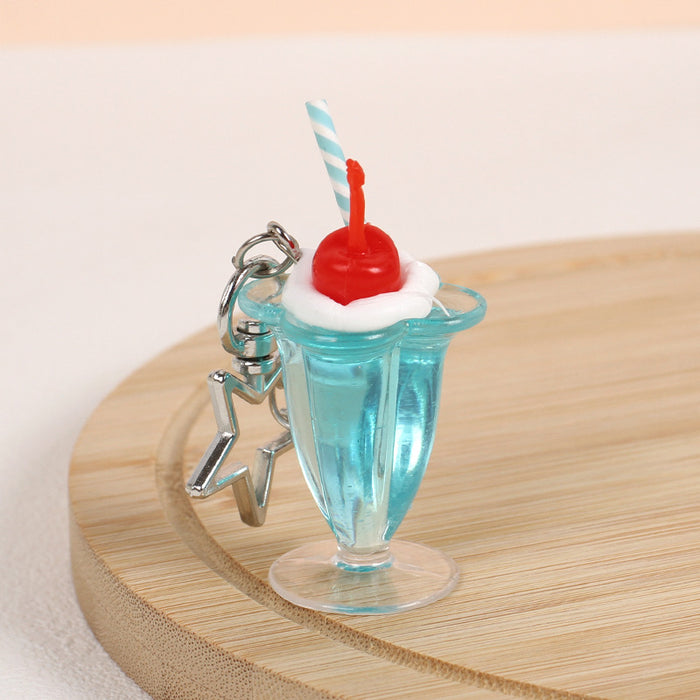 Cream Glue Dessert Cup Beverage Cup Keychain Simulation Ice Cream Drink Food Pendant