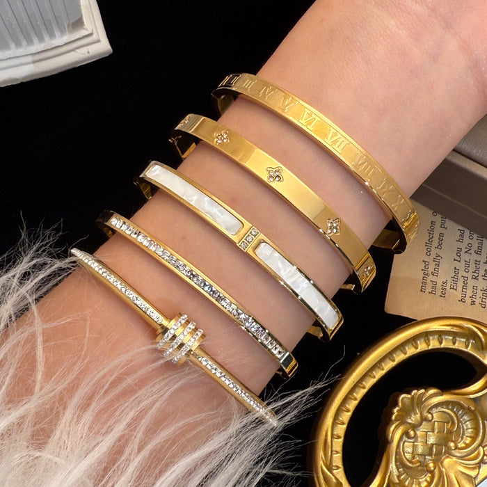 Wholesale Titanium Steel Starry Sky Zircon Bracelet Women S Everyday Wear Chic Fashion Jewelry Gift
