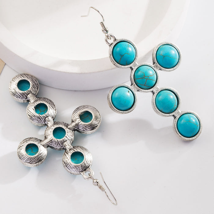 Wholesale Alloy Set Turquoise Creative Bohemian Earrings
