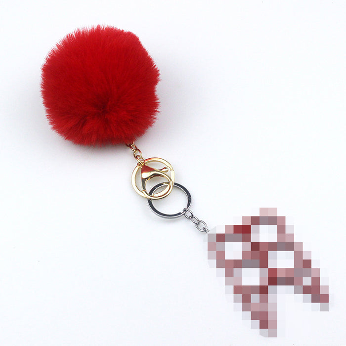 Wholesale 8cm Wool Ball Multifunctional Alloy Keychain 2-piece Set JDC-KC-TouMS073