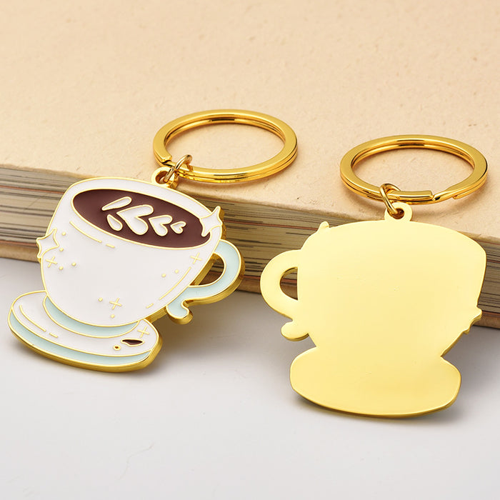 Wholesale Zinc Alloy Coffee Glue Keychain JDC-KC-XunX023