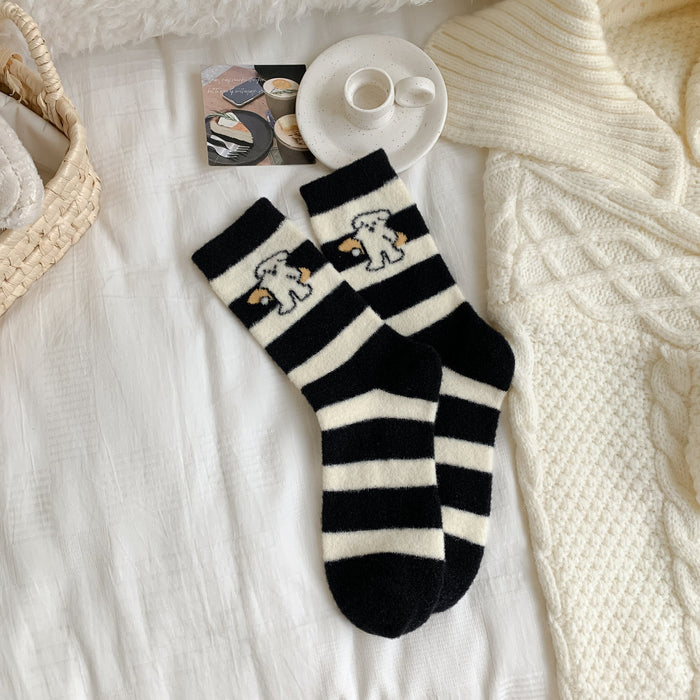 Wholesale Socks with warmth and thick fleece, mid tube socks