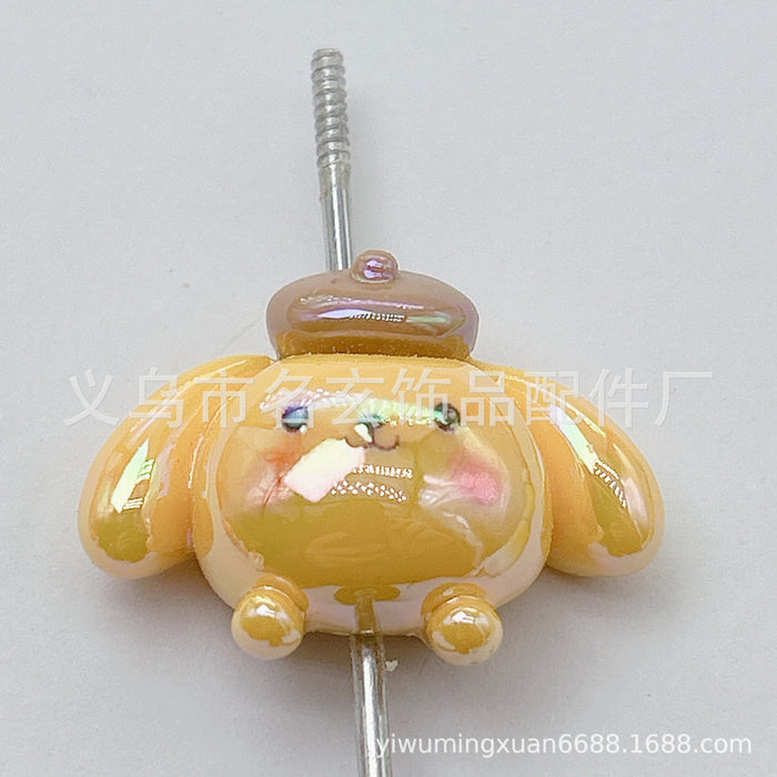 Wholesale 200PCS Electroplated Resin Cartoon Beads JDC-BDS-MingXuan006