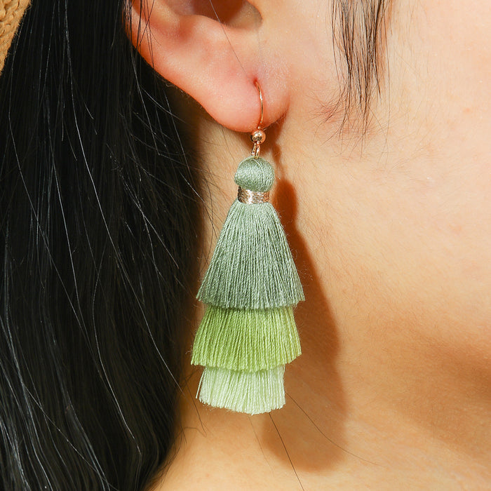 Wholesale Vintage Geometric Tassel Earrings Zinc Alloy Jewelry Accessory MOQ≥2