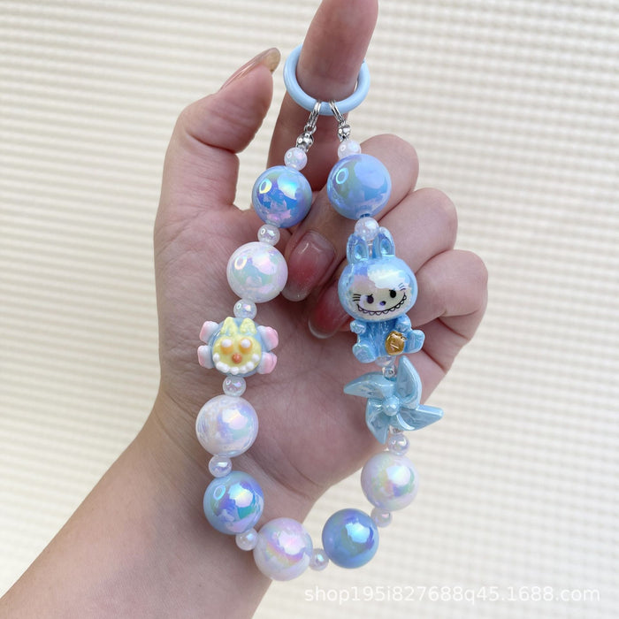 Wholesale Creative Cartoon Hand-painted Beads Mobile Phone Hanging Chain Bag Decorative Pendant DIY Accessories for Girlfriends