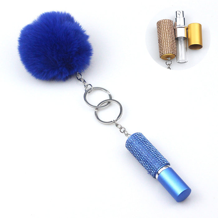 Wholesale Hair Ball Perfume Spray Diamond 2-Piece Keychain JDC-KC-TouMS082