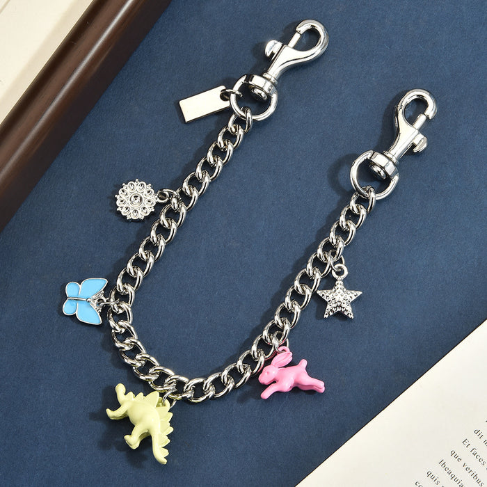 Wholesale Stylish Dinosaur Rabbit Bag Charm Chain Alloy Gold Tone Pendant Cute Animal Decorative Accent