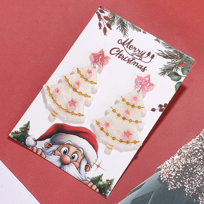 Wholesale fashion creative acrylic Christmas earrings