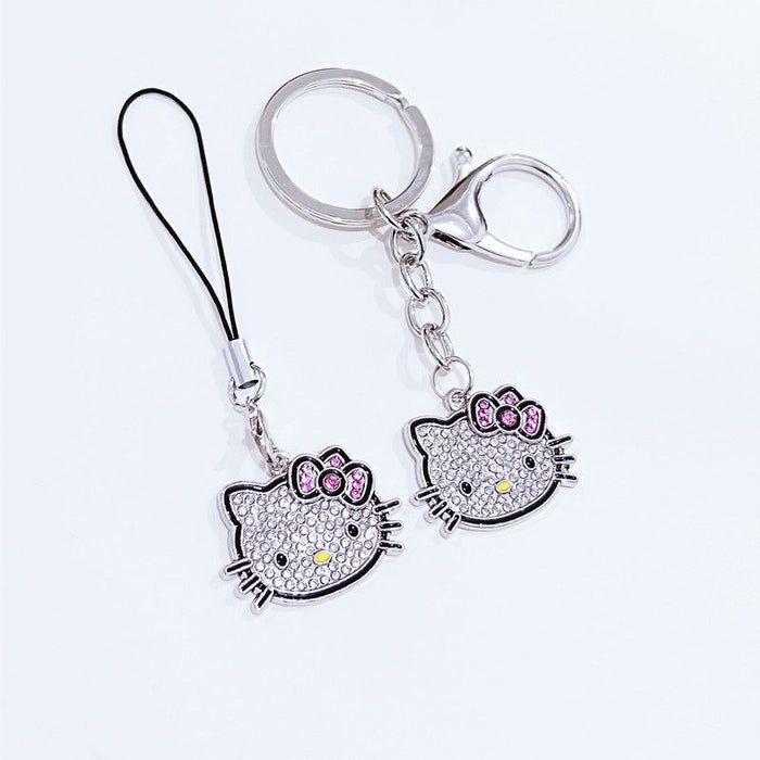 Wholesale Lanyard Bag Zinc Alloy Pendant Cute Diamond Keychain JDC-KC-Mengd001