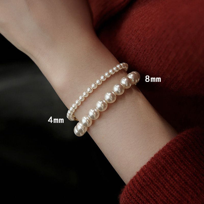 Wholesale Retro minimalist pearl elastic bracelet, light luxury fashion bracelet, versatile temperament bracelet, and accessories