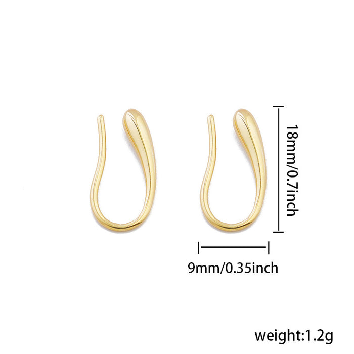 Wholesale Minimally designed copper water drip ear hook with a small and exquisite temperament, high-end jewelry wholesale