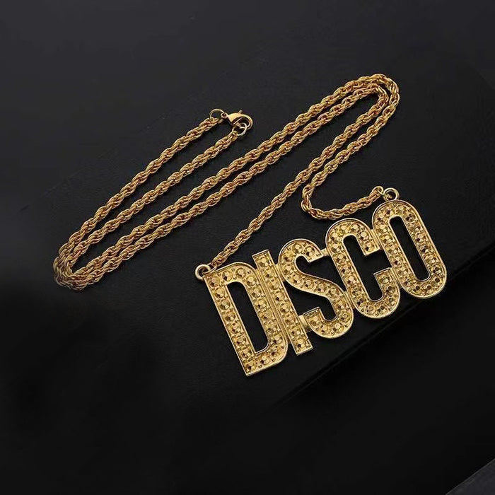 Wholesale DISCO Letter Necklace Personalized Hip-hop Alloy Snake Bone Chain Jewelry JDC-NE-AH002