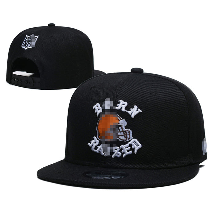 Wholesale Football Team Hat  Embroidered Flat-Brimmed Hat Outdoor Sun Protection Visor