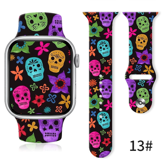 Wholesale Printed Silicone Watch Strap Wristband JDC-WD-NuoQi043