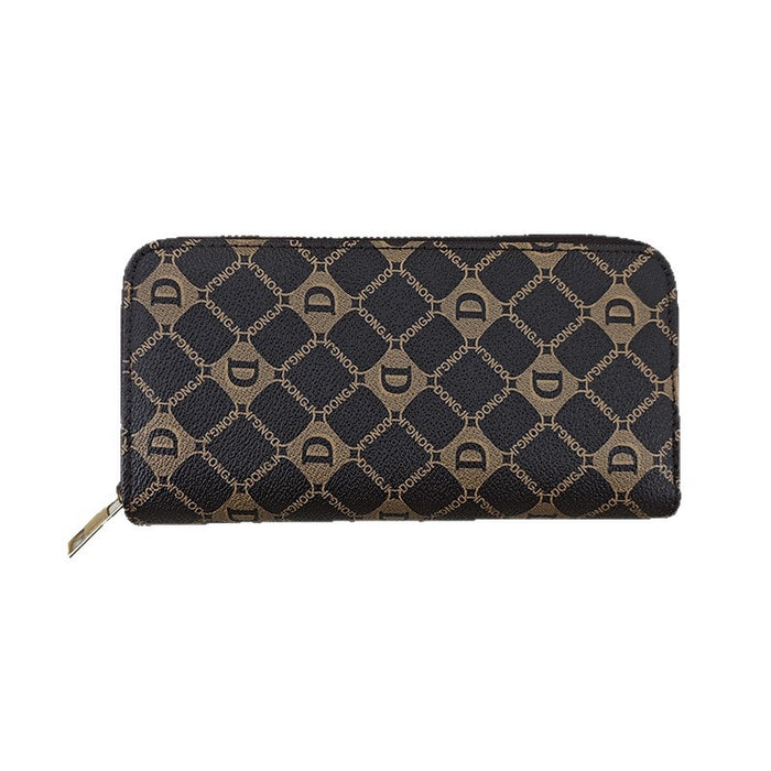 Wholesale Faux Leather Women S Long Wallet Pink Letter Print Zip Around Retro Style Casual Fashion Accessory