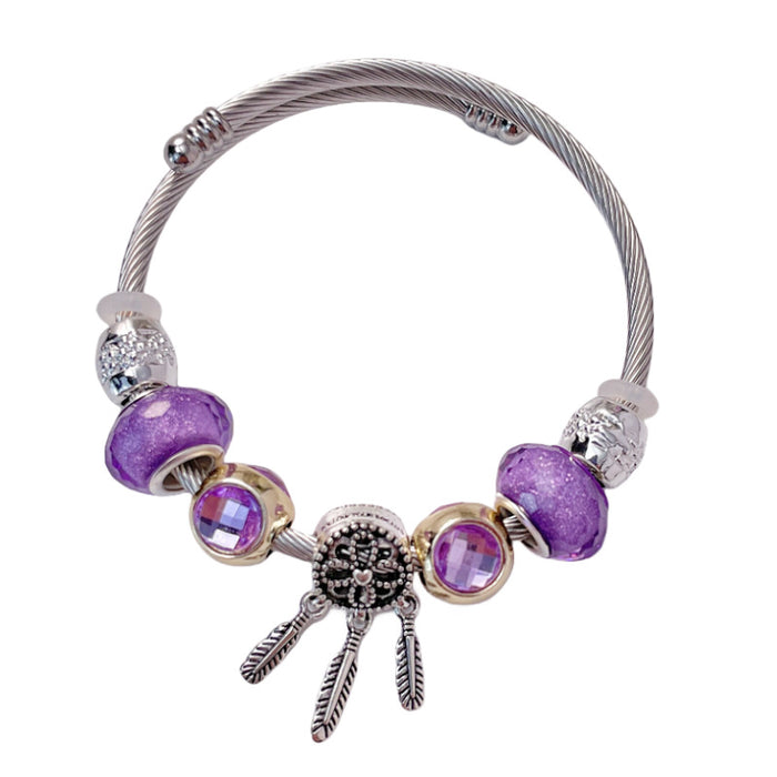 Wholesale Dream Catcher Beaded Alloy Bracelet JDC-BT-RanYan002