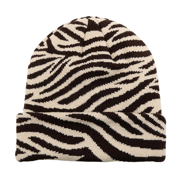 Wholesale Cow Leopard Print Jacquard Acrylic Wool Knitted Hat JDC-FH-HaiPu012