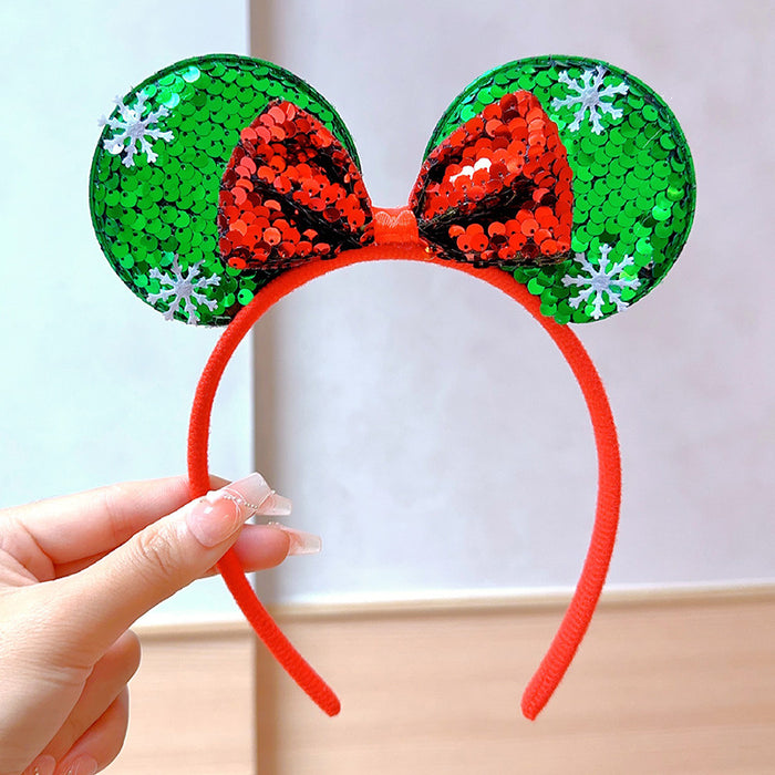 Wholesale Christmas Headband Christmas Antlers Hair Stamp Headwear Holiday Decorative Gift Big Bow Headband Hair Accessories Headwear