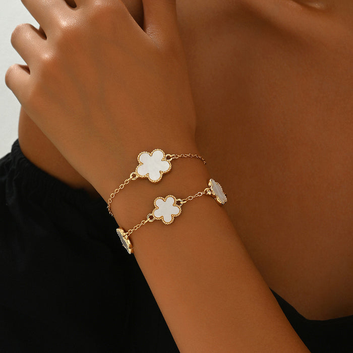 Wholesale Plum Blossom Flower Design Oil Drop Bracelet JDC-BT-Bais004