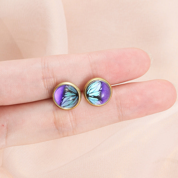 Wholesale Personalized, simple and exquisite DIY button earrings with geometric earrings