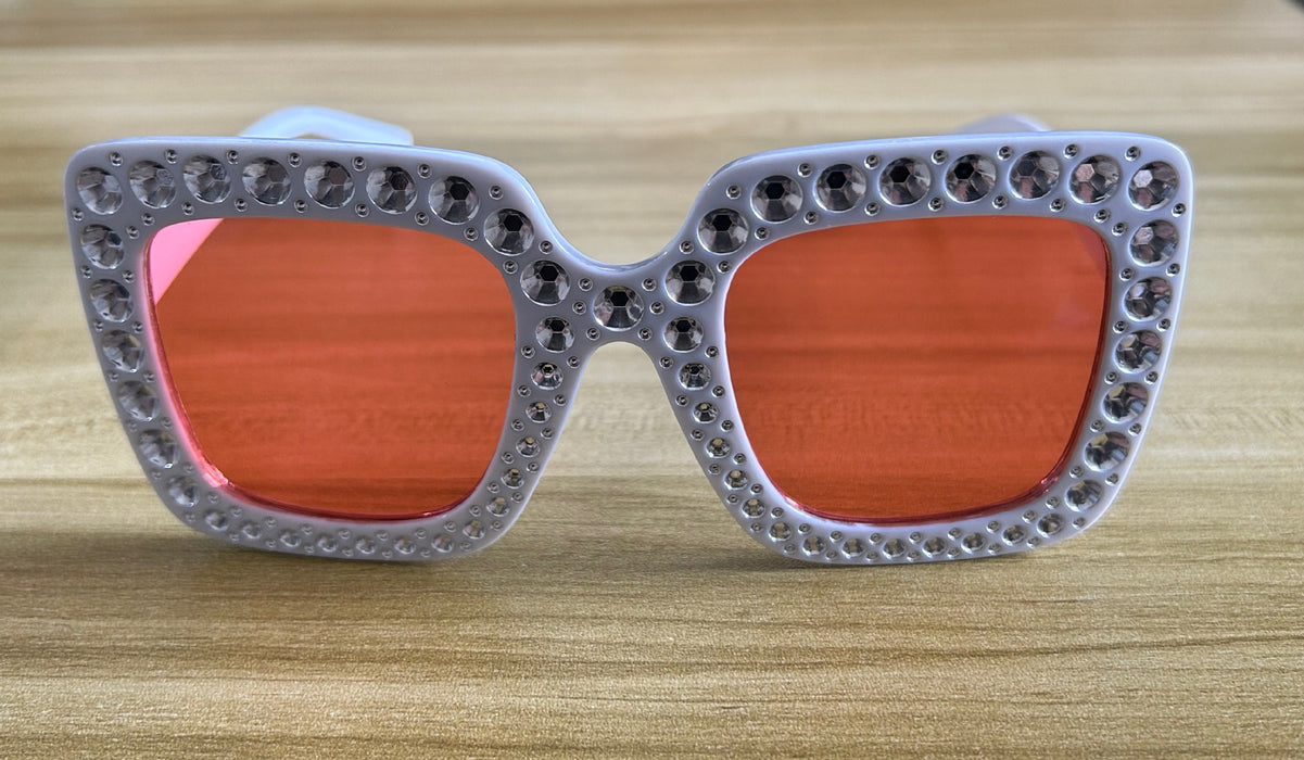Wholesale Square Rhinestone Disco Sunglasses