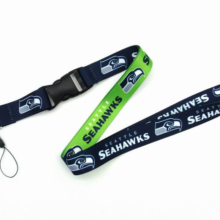 Wholesale Heat transfer rugby team mobile phone sling buckle Lanyard Keychain