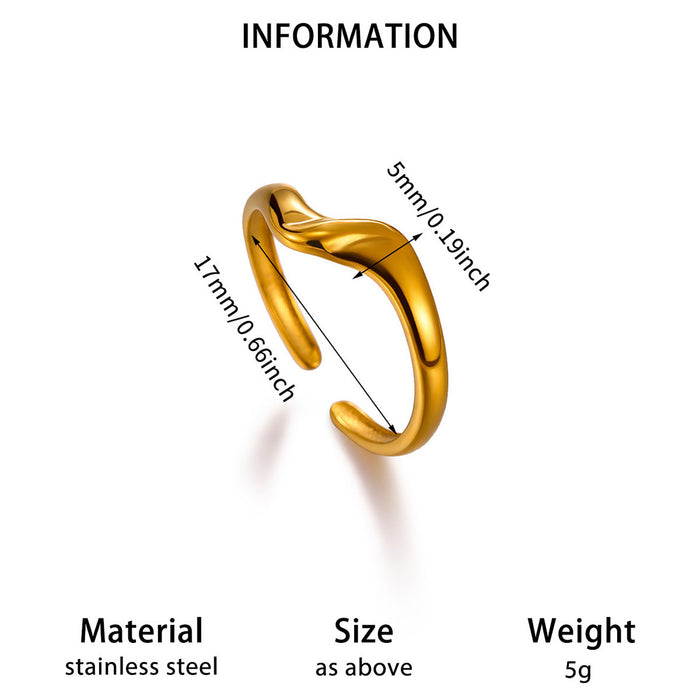 Wholesale Geometric Stainless Steel Rings Women Fashion Double Layer Heart Butterfly Design