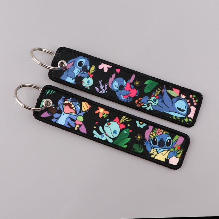 Wholesale  Cartoon Weaving Mark Keychain Fabric Key Accessories