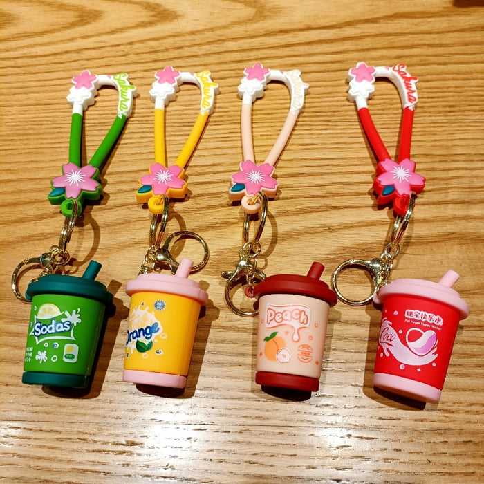 Wholesale Cartoon PVC Beverage Bottle Keychain JDC-KC-MingT017