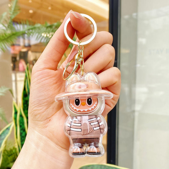 Wholesale Cute cartoon keychains with transparent acrylic shell