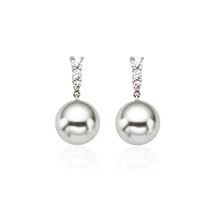 Wholesale   Pearl S925 Silver Ear Women's  Simple  Earrings High-end Earrings