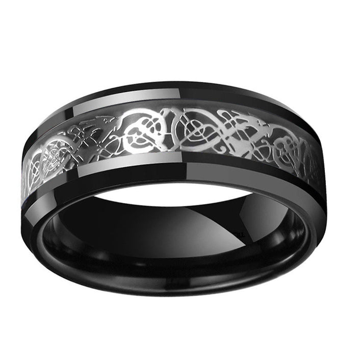 Wholesale Stainless Steel Black Heart Shaped Couple Ring JDC-RS-YinCheng001