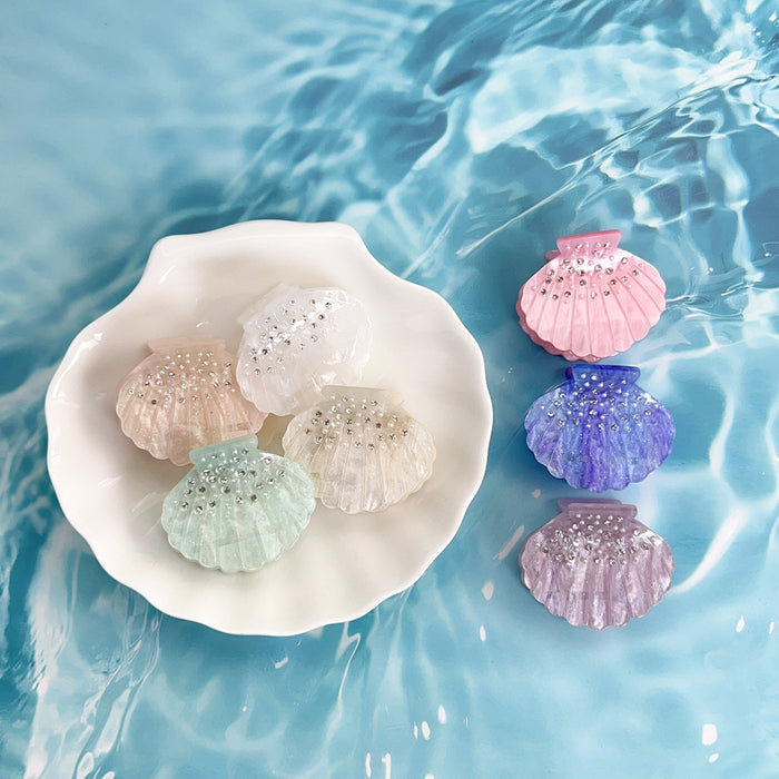 Wholesale Acrylic Hair Claw Clip Shell Design Shiny Pearl Decor Hair Accessory