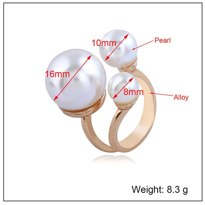 Wholesale Fashionable imitation pearl ring, simple and trendy