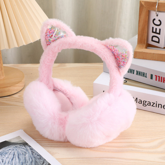 Wholesale Kids'  cute cat ear style children' s earmuffs,  a must-have for winter warmth