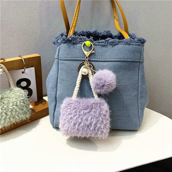 Wholesale Mini Bag Style Fur Ball Keychain JDC-KC-KaiY011