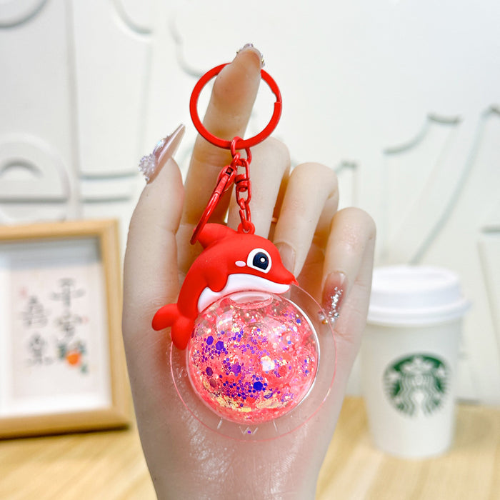 Wholesale Cute Bubble Bead Dolphin Keychain Cartoon Dolphin 3D Doll Car Bag